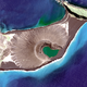 Hunga Tonga-Hunga Ha’apai as seen in September 2017. Image: 2017 DigiGlobe